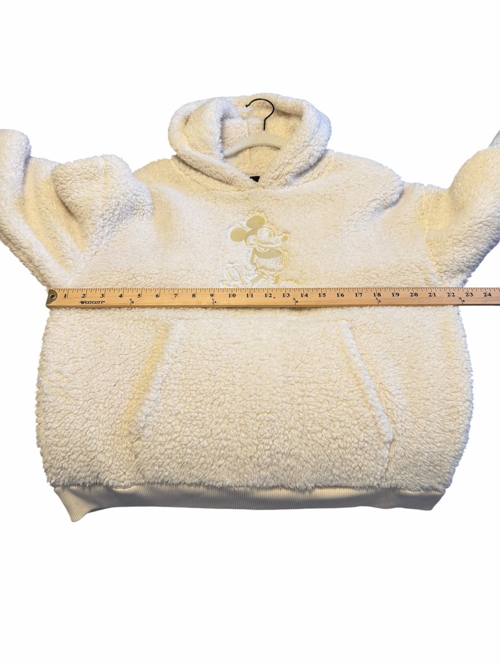 Disney x American Eagle Mickey Mouse Sherpa Hoodie Cream Cozy Fleece Size S - Picture 5 of 7